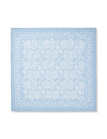 Mads Nørgaard Soft Cotton Paisley Scarf Solid i cashmere blue